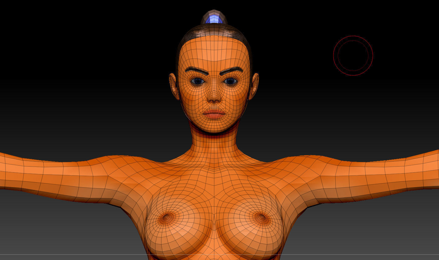 WomenForGame naked man in air Low-poly 3D model_5