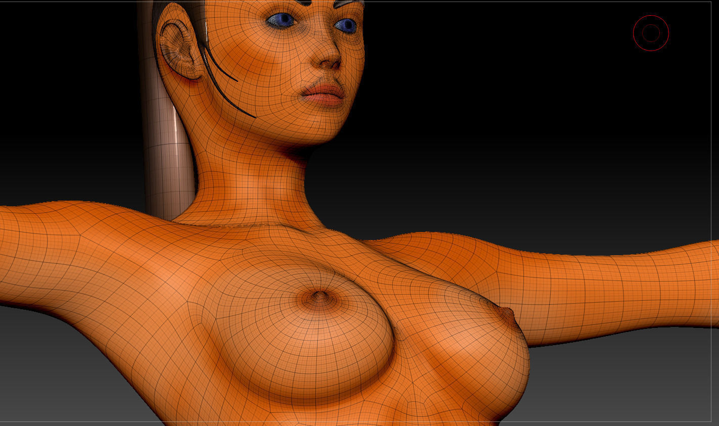 WomenForGame naked man in air Low-poly 3D model_22