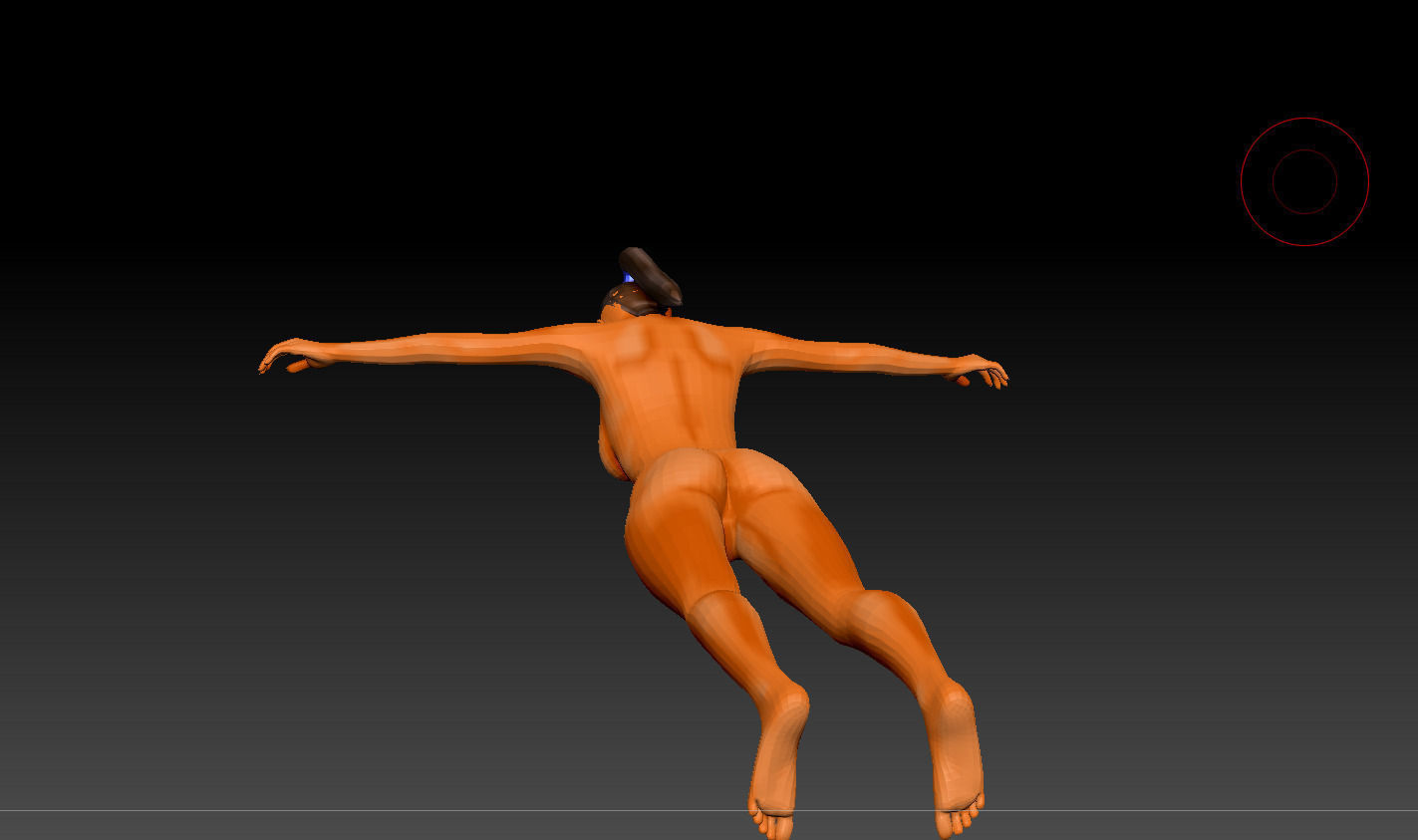 WomenForGame naked man in air Low-poly 3D model_10