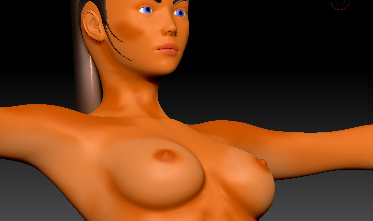 WomenForGame naked man in air Low-poly 3D model_20