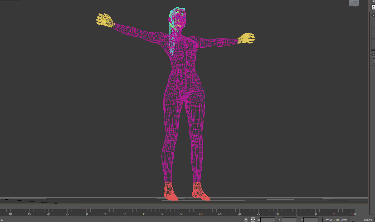 WomenForGame naked man in air Low-poly 3D model_13