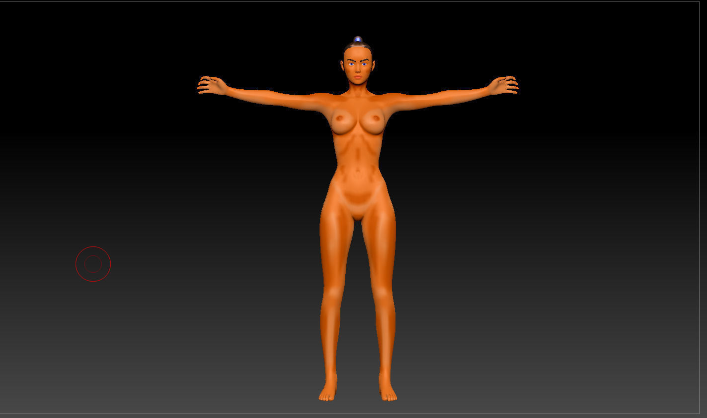 WomenForGame naked man in air Low-poly 3D model_18
