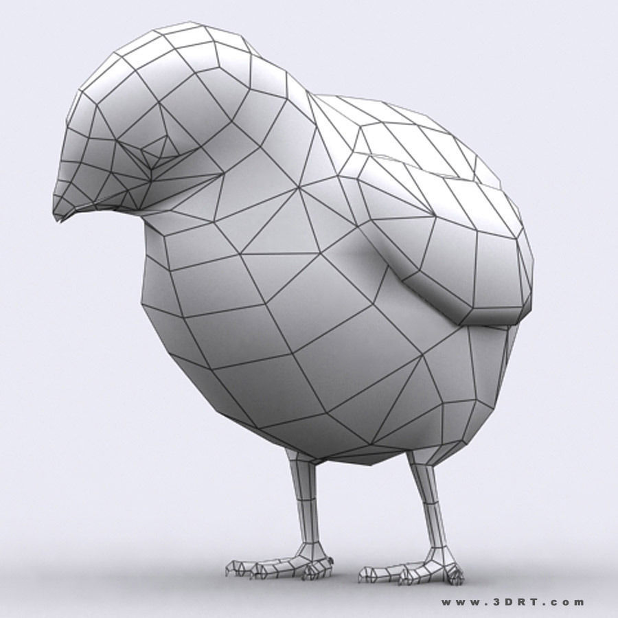 3DRT - Chick Low-poly 3D model_2