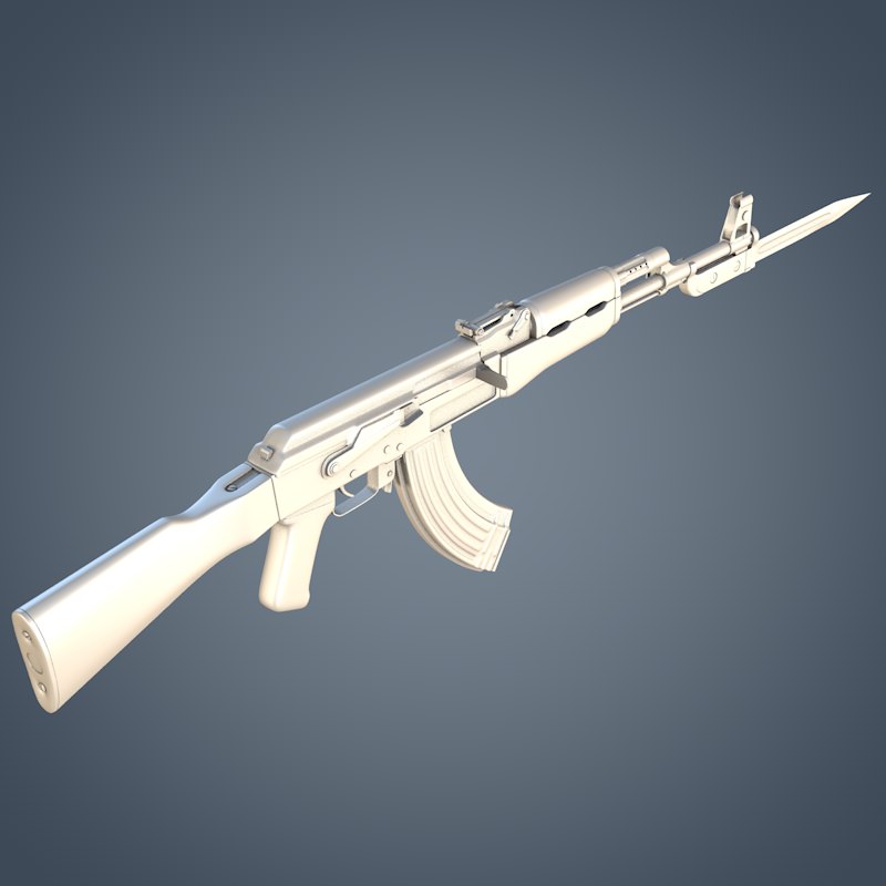 Kalashnikov AK-47 assault rifle 3D model_7