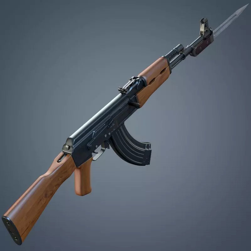 Kalashnikov AK-47 assault rifle 3D model_0
