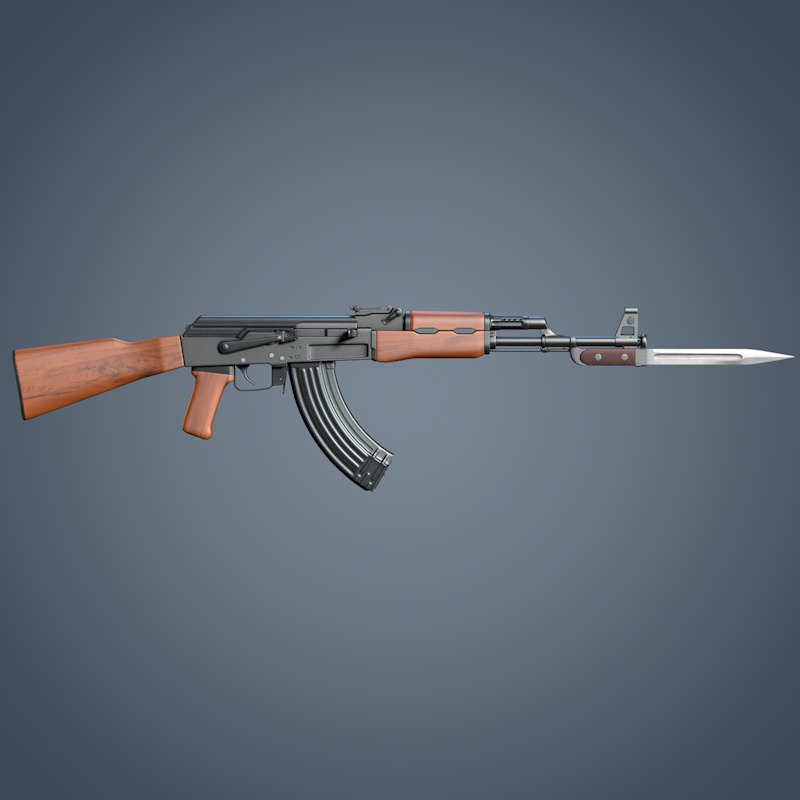 Kalashnikov AK-47 assault rifle 3D model_3