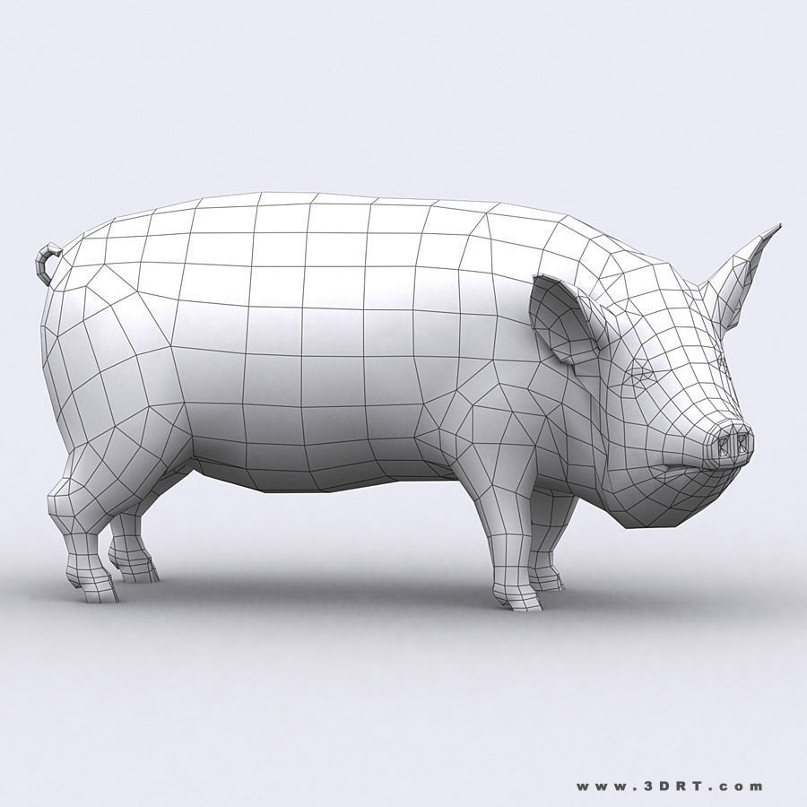 3DRT - Pig Low-poly 3D model_2