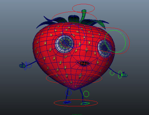 Strawberry Man - Rigged Low-poly 3D model_3