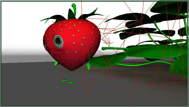 Strawberry Man - Rigged Low-poly 3D model_10