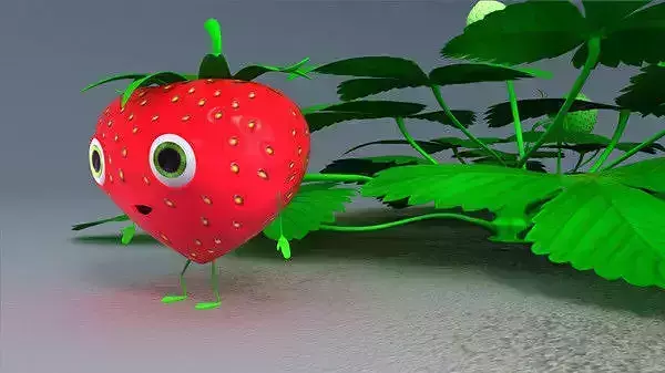 Strawberry Man - Rigged Low-poly 3D model
