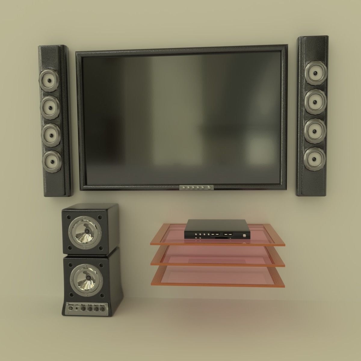Entertainment System Generic 3D model_5