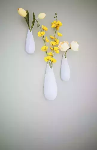 flowers and vases Low-poly 3D model