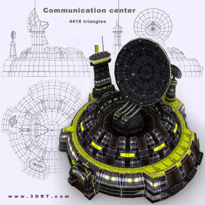 3DRT - Communication Center  Low-poly 3D model_0