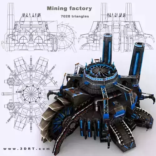 3DRT - Mining Factory  Low-poly 3D model