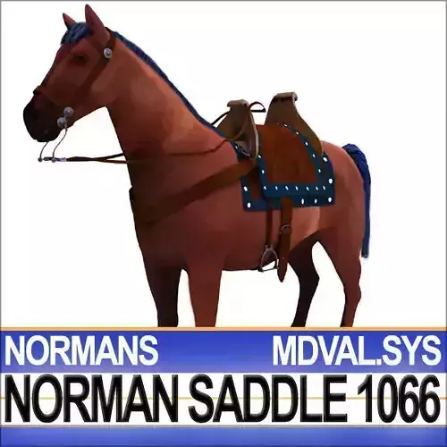 Saddle Medieval Norman Bridle Harness 1066 3D model