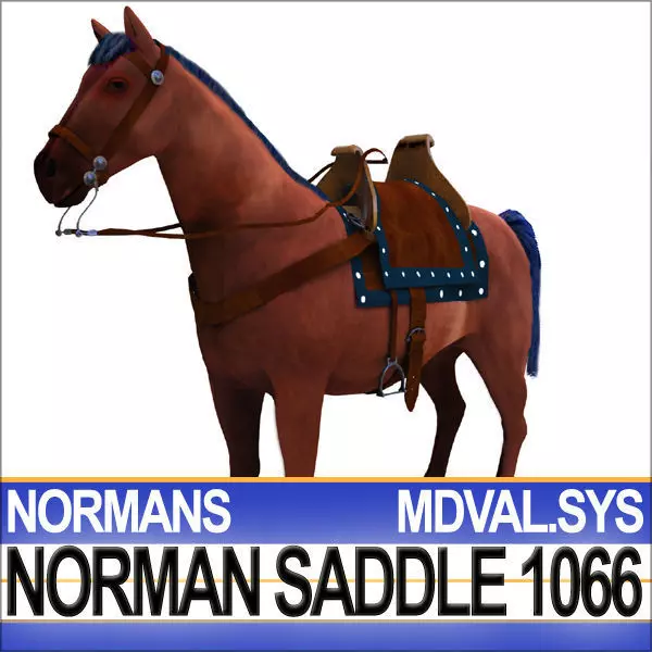 Saddle Medieval Norman Bridle Harness 1066 3D model