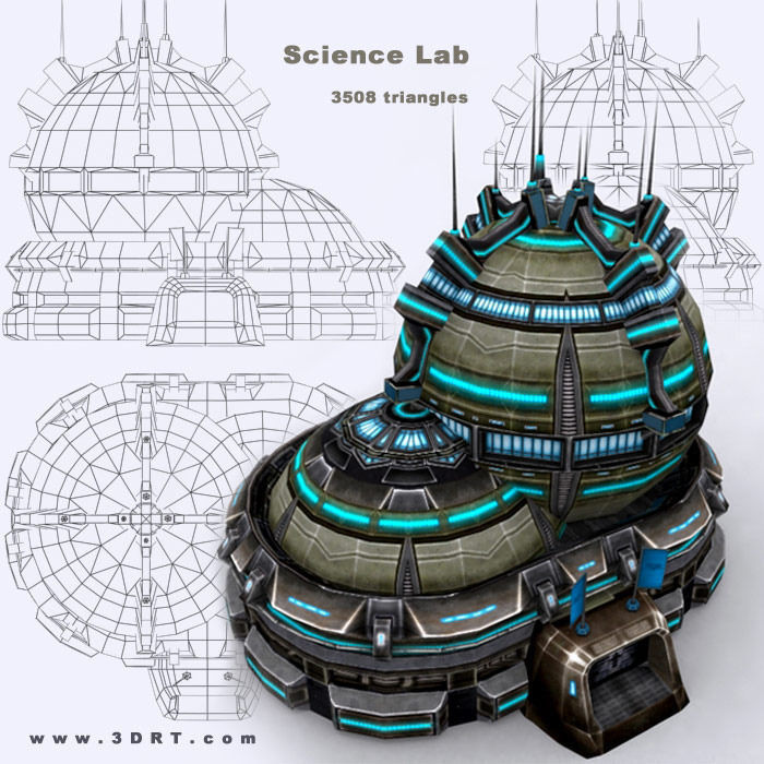 3DRT - Science Lab  Low-poly 3D model_1