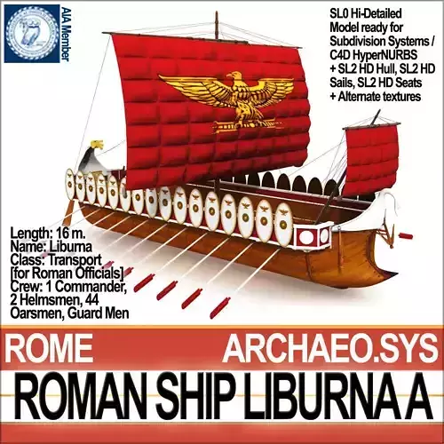 Roman Ship Liburna A 3D model
