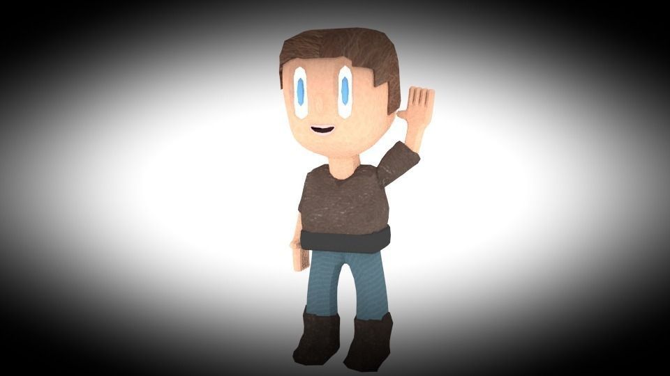 Textured And Rigged Low Poly Kid Low-poly 3D model_5
