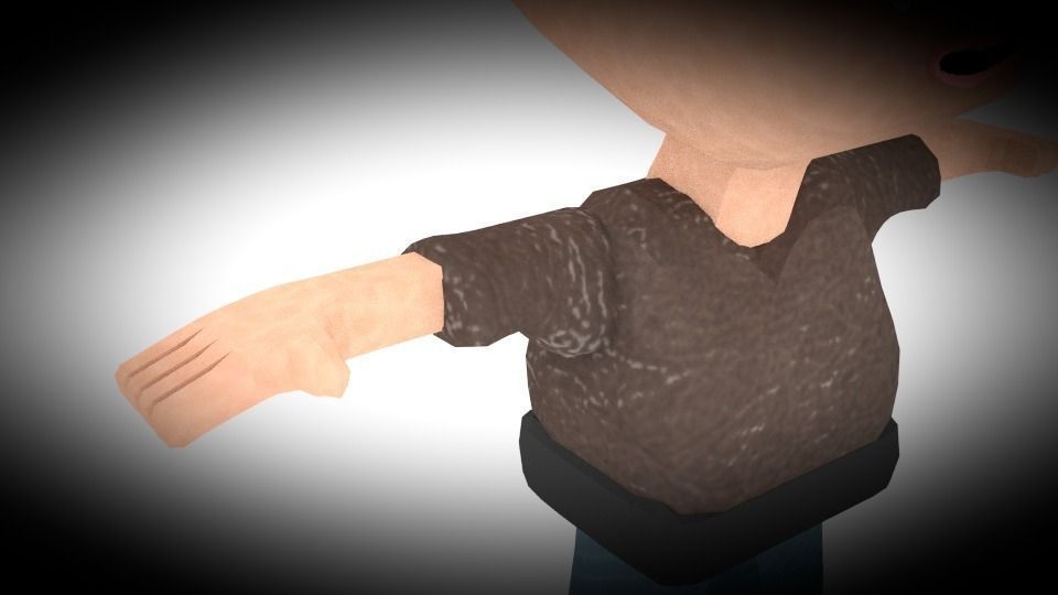 Textured And Rigged Low Poly Kid Low-poly 3D model_2