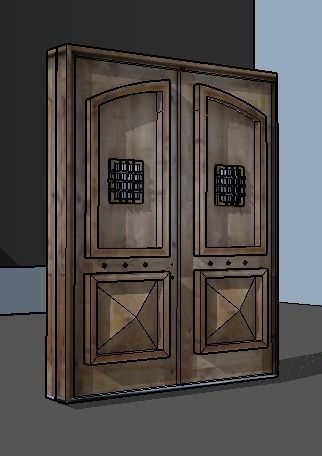 Haunted house door Free 3D model_2