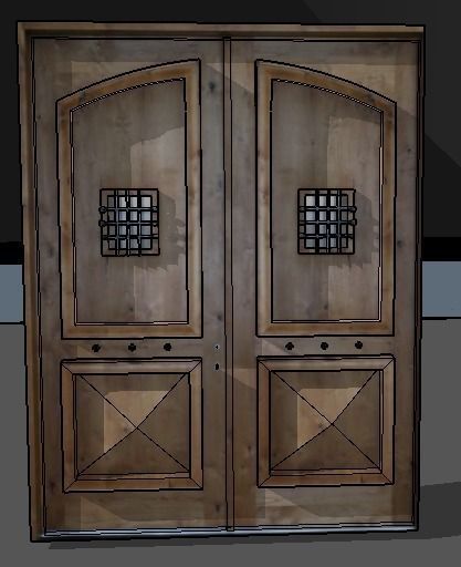 Haunted house door Free 3D model_1