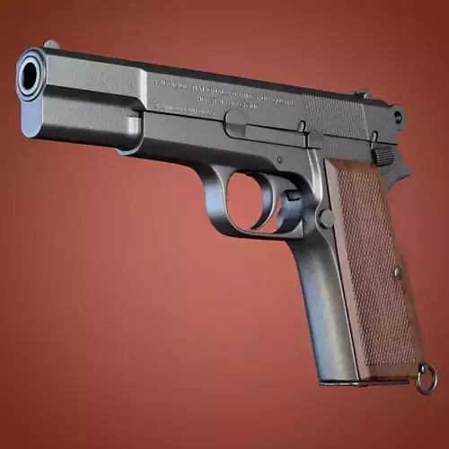 Browning Hi-Power pistol 3D model