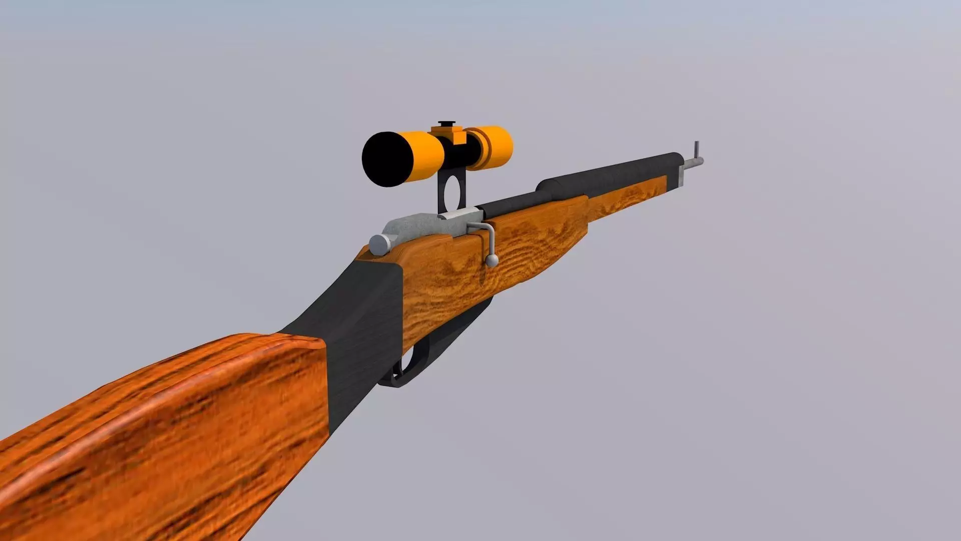 Scoped Mosin Sniper Rifle Free low-poly 3D model