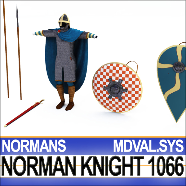 Medieval Knight Props Norman Breton 1066 Poser Daz 3D model_6