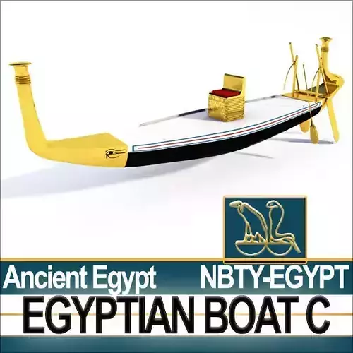 Ancient Egypt Rowboat C Pharaoh Royal Boat 3D model