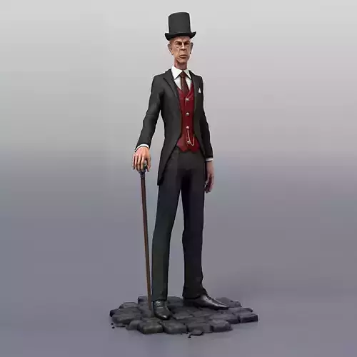 Evil male character Low-poly 3D model