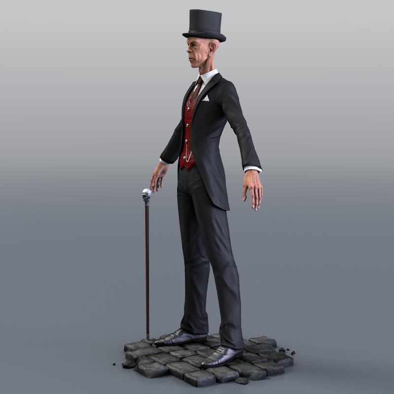 Evil male character Low-poly 3D model_4