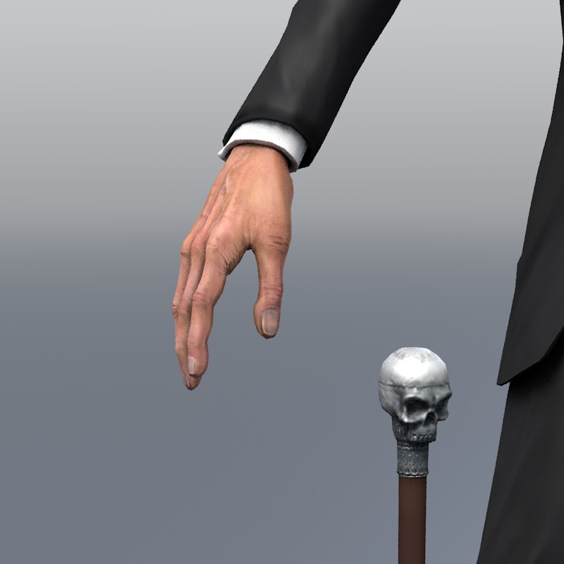 Evil male character Low-poly 3D model_8