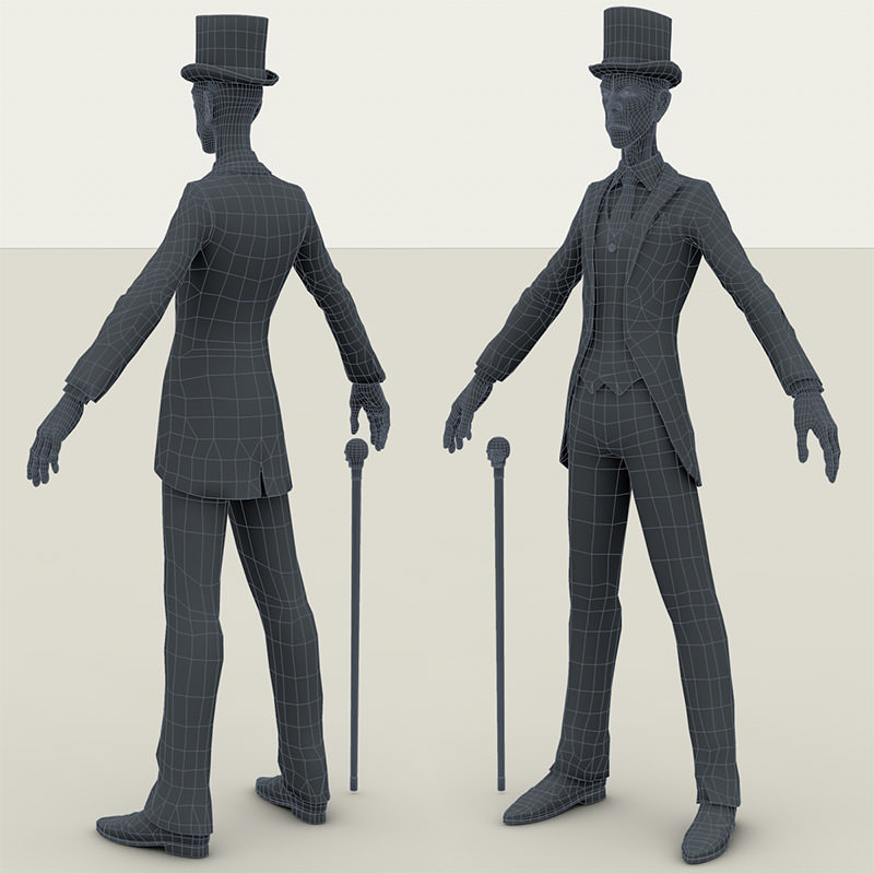 Evil male character Low-poly 3D model_9