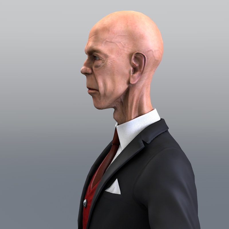 Evil male character Low-poly 3D model_7