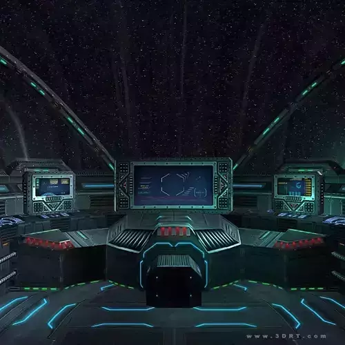3DRT - Sci-Fi Spacecraft Cockpit 5 Low-poly 3D model