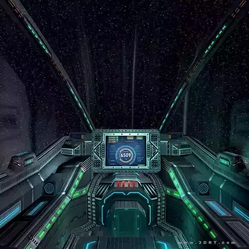 3DRT - Sci-Fi Spaceship Cockpit 6 Low-poly 3D model