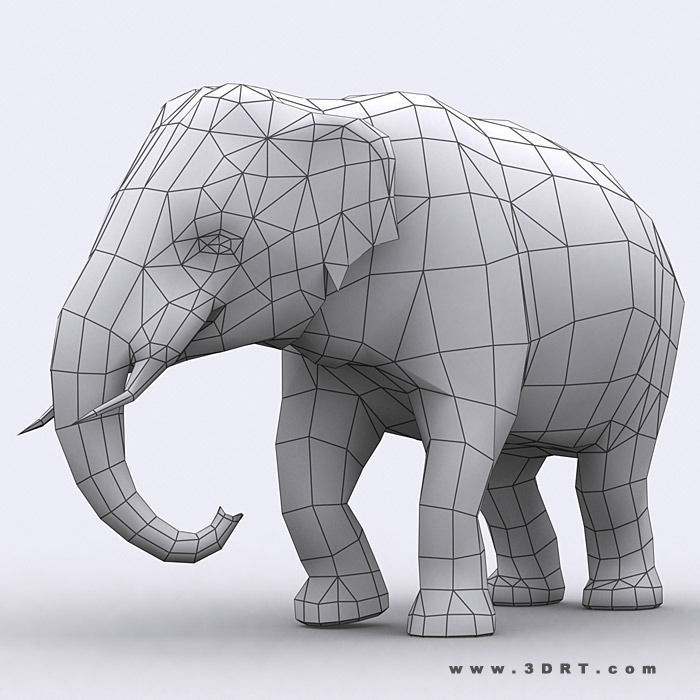 3DRT - Elephant Low-poly 3D model_2