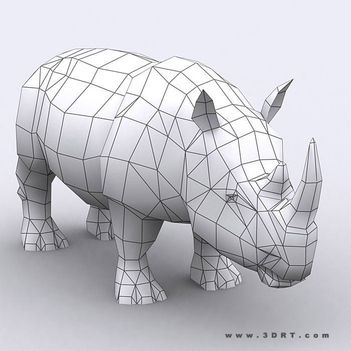 3DRT - Rhinoceros Low-poly 3D model_2