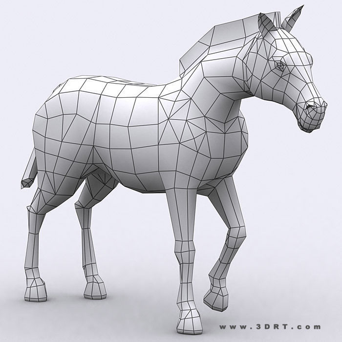 3DRT - Zebra Low-poly 3D model_2