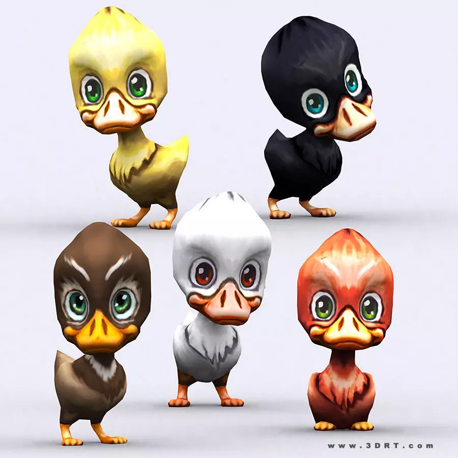 3DRT - Chibii Duck Low-poly 3D model_0