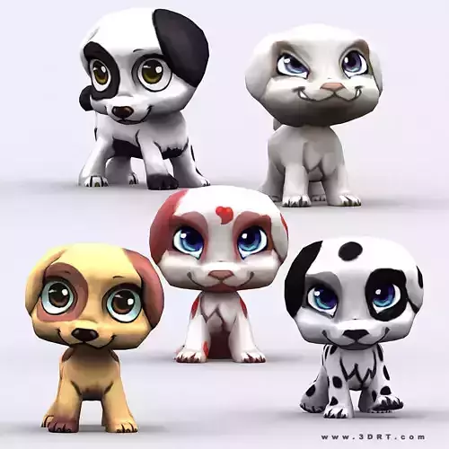 3DRT - Chibii Puppy Low-poly 3D model
