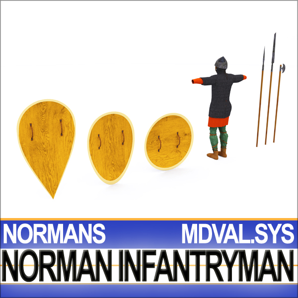 Medieval Norman Infantryman Props Poser Daz 3D model_10