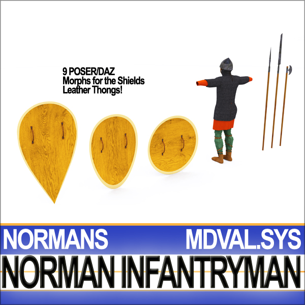 Medieval Norman Infantryman Props Poser Daz 3D model_15