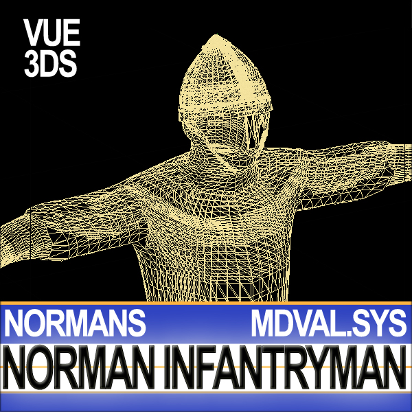 Medieval Norman Infantryman Props Poser Daz 3D model_25