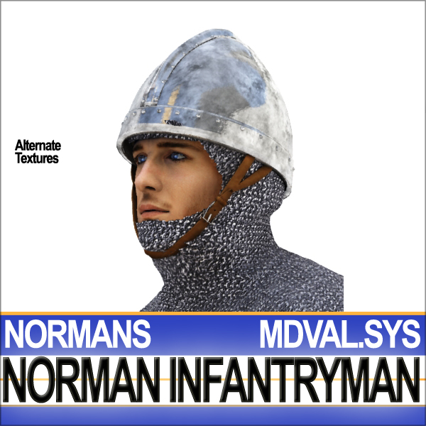 Medieval Norman Infantryman Props Poser Daz 3D model_4
