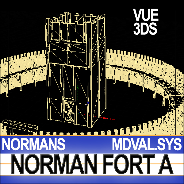 Medieval Norman Fort 3D model_10