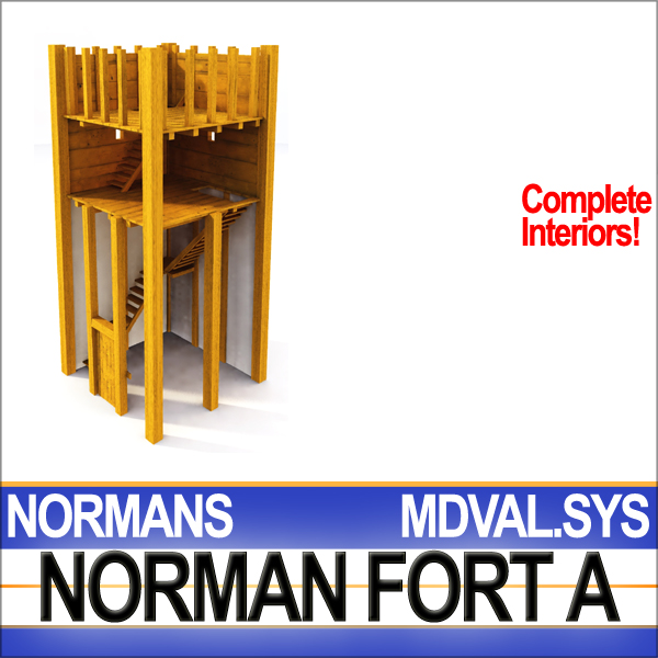 Medieval Norman Fort 3D model_4