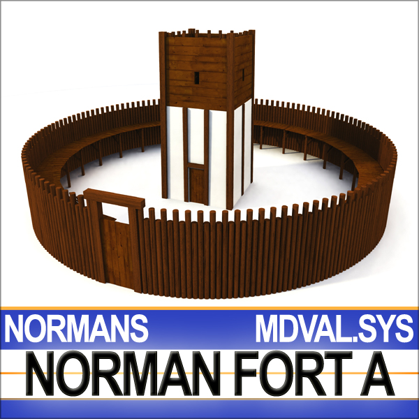 Medieval Norman Fort 3D model_6