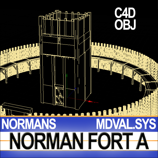 Medieval Norman Fort 3D model_9